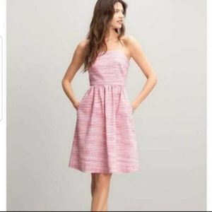 Banana Republic Dress Womens Size 10 Pink White Sleeveless Tall